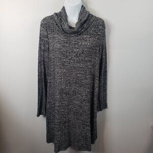 Maurices Heather Gray Long Sleeve Cowl Neck Dress Knee Stretch Small S / A245